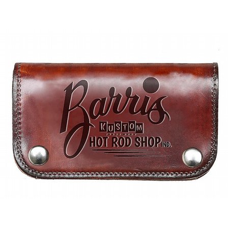 LUCKY 13 EMBOSSED LEATHER WALLET - BARRIS KUSTOM ANTIQUED