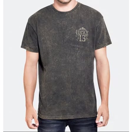 LUCKY 13 T-SHIRT - DEAD SKULL WASHED BROWN 2