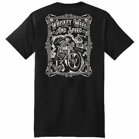 LUCKY 13 T-SHIRT - The Whiskey Weed & Speed black