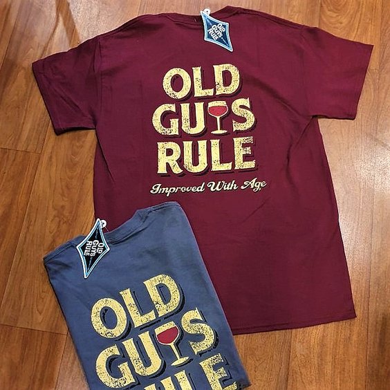 OLD GUYS RULE T-SHIRT - IMPROVED WITH AGE MAROON