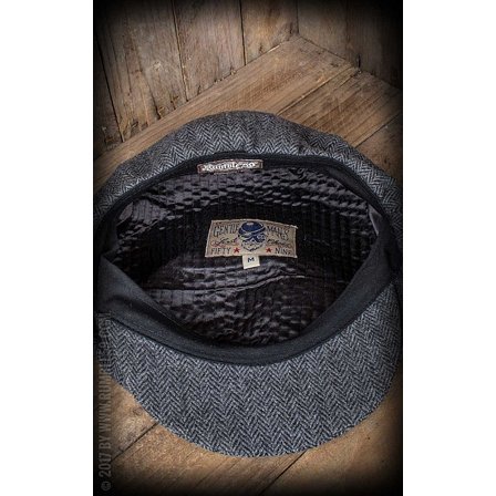 RUMBLE59 GUBBKEPS - SUGGER CAP HERRINGBONE BLACK/GREY 4