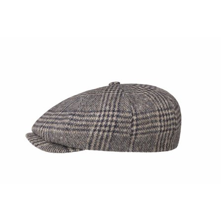 STETSON GUBBKEPS - 8-PANEL VIRGIN WOOL CHECK