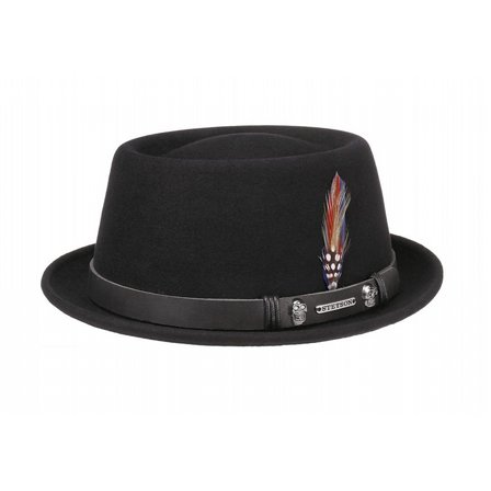STETSON HATT - PENNSYLVNIA PORK PIE WOOLFELT BLACK