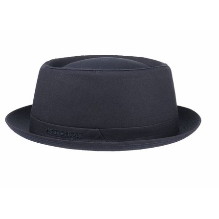 STETSON HATT - PORK PIE ATHENS COTTON PORK PIE HAT BLACK