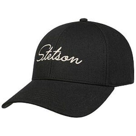 STETSON KEPS - BASEBALL CAP CLASSIC LETTERING BLACK