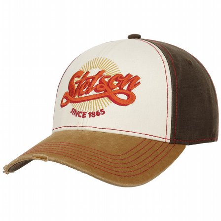 STETSON KEPS - BASEBALL CAP VINTAGE DISTRESSED BROWN