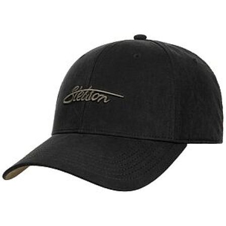 STETSON KEPS - BASEBALL CAP WAXED COTTON BLACK