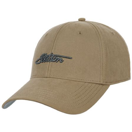 STETSON KEPS - BASEBALL CAP WAXED COTTON CAMEL