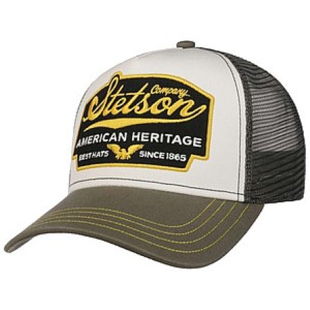 STETSON KEPS - TRUCKER CAP AMERICAN HERITAGE OLIVE/WHITE