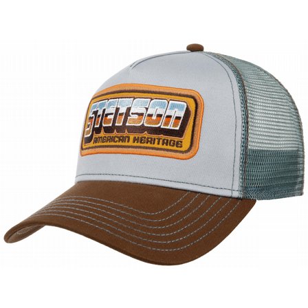 STETSON KEPS -TRUCKER CAP CHROME BROWN/TURQUOSE