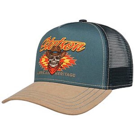 STETSON KEPS - TRUCKER CAP COWBOY BEIGE/GREEN