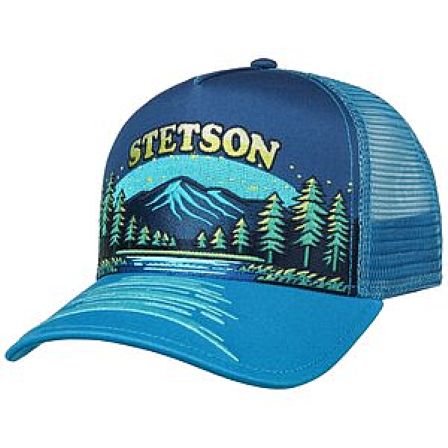 STETSON KEPS - TRUCKER CAP LANDSCAPE NAVY/BLUE