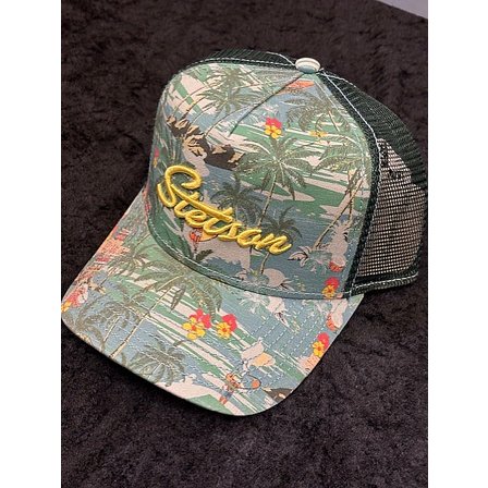 STETSON KEPS - TRUCKER CAP MINIMAL ALOHA PRINT BLUE