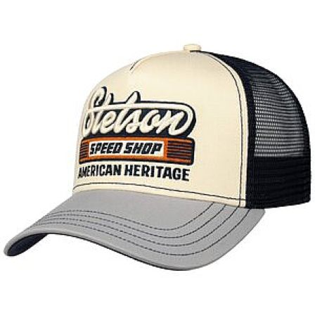 STETSON KEPS - TRUCKER CAP SPEED SHOP GREY/YELLOW