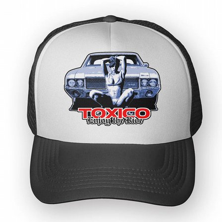 TOXICO KEPS - ENJOY THE RIDE TRUCKER HAT WHITE & CHARCOAL