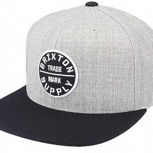 BRIXTON KEPS - OATH III SNAPBACK - LIGHT HEATHE GREY/BLACK