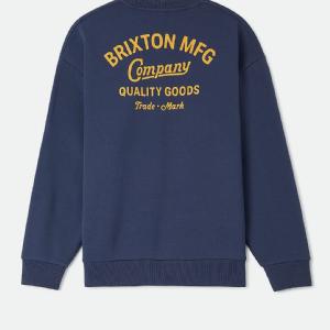BRIXTON CRWVNECK - STRATON WASHED NAVY 2 thumbnail