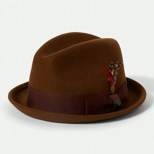 BRIXTON HATT - GAIN FEDORA - COFFEE7CHESTUT