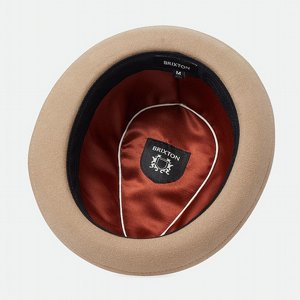 BRIXTON HATT - GAIN FEDORA -SAND/ATIQUE BRASS 2 thumbnail