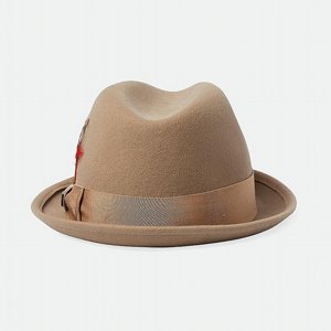 BRIXTON HATT - GAIN FEDORA -SAND/ATIQUE BRASS