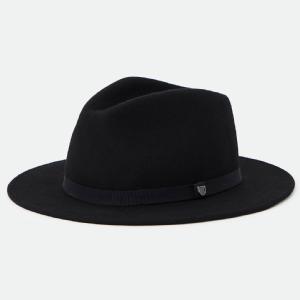BRIXTON HATT - MESSER PACKABLE FELT FEDORA BLACK
