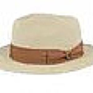 BRIXTON HATT - ROMA STRAW PACKABLE FEDORA-NATURELL