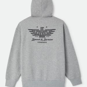 BRIXTON HOOD - EWING HEATHER GREY 2 thumbnail