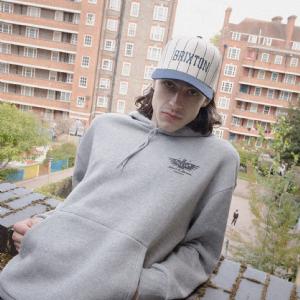 BRIXTON HOOD - EWING HEATHER GREY 3 thumbnail
