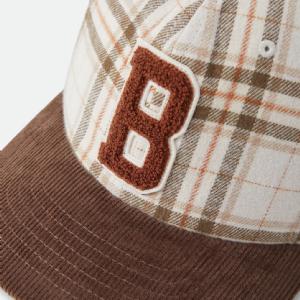 BRIXTON KEPS - BIG B ADJUSTABLE HAT -WHITCAP PLAID/BROWN CORDUROY 3 thumbnail