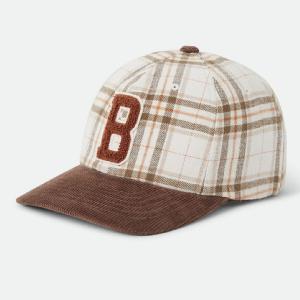 BRIXTON KEPS - BIG B ADJUSTABLE HAT -WHITCAP PLAID/BROWN CORDUROY