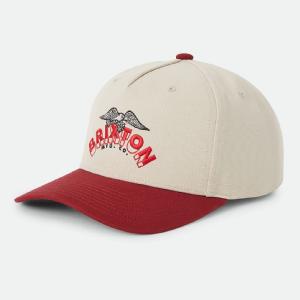 BRIXTON KEPS - BRIXTON BANNER SNAPBACK - WHITE/DARK BRICK