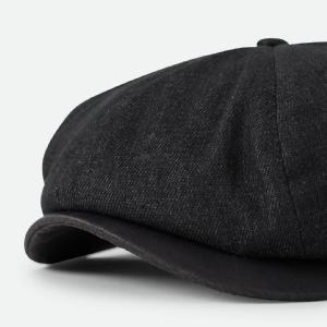 BRIXTON KEPS - BRODD BAGGY FLANNEL SNAP CAP BLACK DENIM/BLACK 3 thumbnail