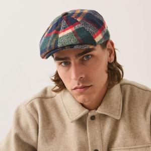 BRIXTON KEPS - BROOD NEWBOYS CAP - Navy/Green/Red/Cream 2 thumbnail