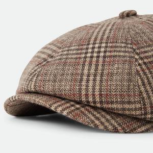 BRIXTON KEPS - Brood Newsboy Cap - Brown/Tan/Red Plaid 4 thumbnail