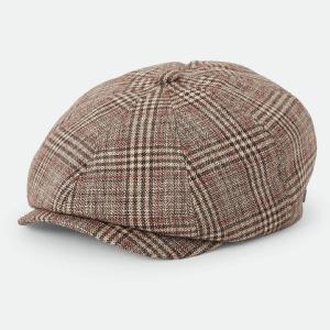 BRIXTON KEPS - Brood Newsboy Cap - Brown/Tan/Red Plaid 2 thumbnail