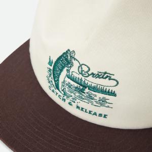 BRIXTON KEPS - CATCH AND RELEASEHP SNAPBACK OFF WHITE/BROWN 3 thumbnail