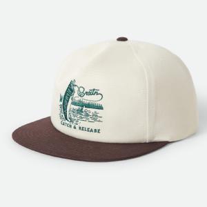 BRIXTON KEPS - CATCH AND RELEASEHP SNAPBACK OFF WHITE/BROWN