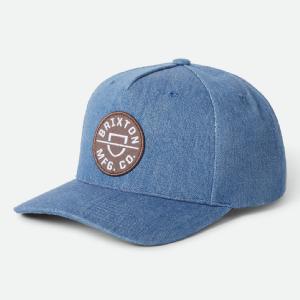 BRIXTON KEPS - CREST C MP SNAPBACK - MEDIUM RINSE DENIM