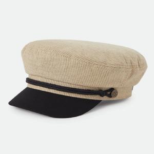BRIXTON KEPS - FIDDLER FISHERMAN CAP KHAKI STRIPE/WASHED BLACK