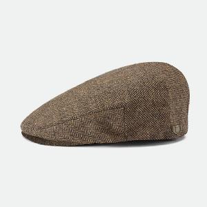 BRIXTON KEPS - HOOLIGAN FLAT CAP BROWN/KHAKI