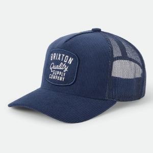 BRIXTON KEPS - HUBAL C MP TRUCKER HAT - DARK NAVY/CORDUROY