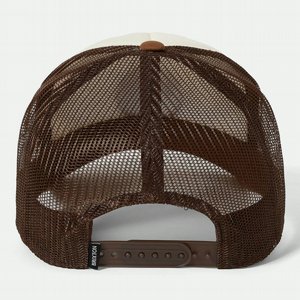 BRIXTON KEPS - OUT AFTER DARK NP HP TRUCKER HAT PIN CONE BROWN/ WHITE 3 thumbnail