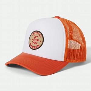 BRIXTON KEPS - OUT AFTER DARK NP HP TRUCKER HAT TANGERINE/OFF WHITE