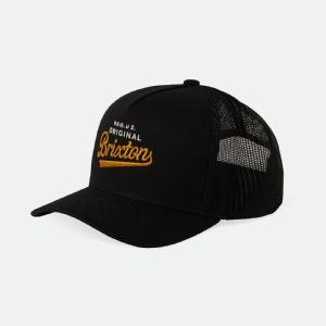 BRIXTON KEPS - POSTAL C NP HP TRUCKER HAT - BLACK/BLACK