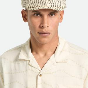 BRIXTON KEPS - UNISEX BROOD LW NEWSBOY CAP - NATRUAL/BLACK STRAW 2 thumbnail