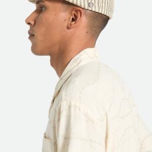 BRIXTON KEPS - UNISEX BROOD LW NEWSBOY CAP - NATRUAL/BLACK STRAW 3 thumbnail