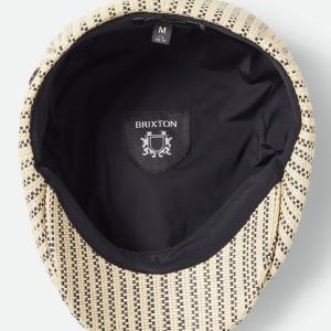 BRIXTON KEPS - UNISEX BROOD LW NEWSBOY CAP - NATRUAL/BLACK STRAW 4 thumbnail