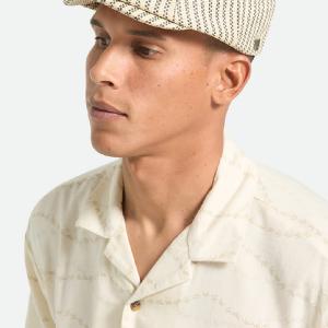 BRIXTON KEPS - UNISEX BROOD LW NEWSBOY CAP - NATRUAL/BLACK STRAW 5 thumbnail