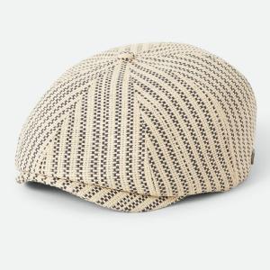 BRIXTON KEPS - UNISEX BROOD LW NEWSBOY CAP - NATRUAL/BLACK STRAW