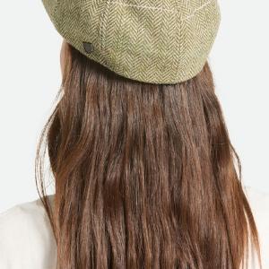 BRIXTON KEPS - UNISEX BROOD LW NEWSBOY CAP -SUVLINE GREEN HOUNDSTOOTH 3 thumbnail